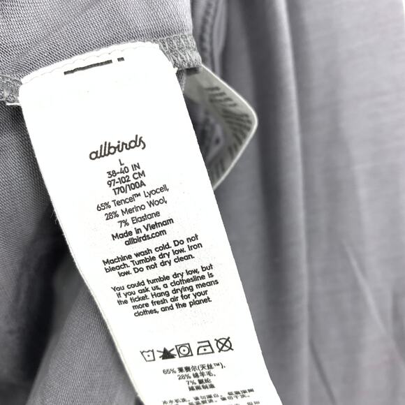 Allbirds Natural Flow Studio Long Sleeve Tee Womens Size Large Medium Gray NEW - Picture 6 of 8
